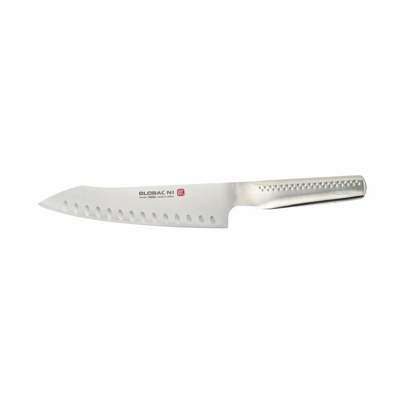 Global NI Oriental Cooks Knife Fluted Blade - Image 3