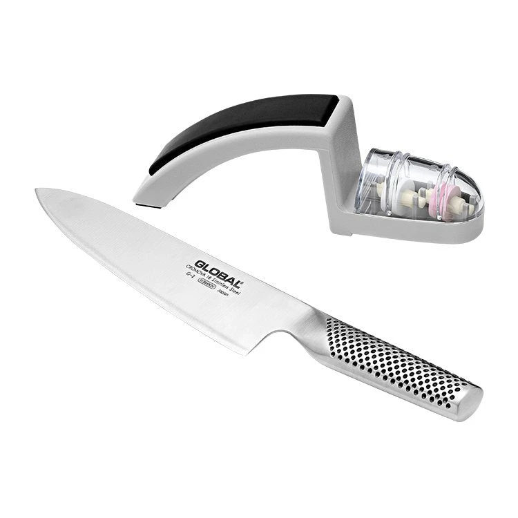 Global Cook's Knife & Sharpener Set G-2220GB - Image 2