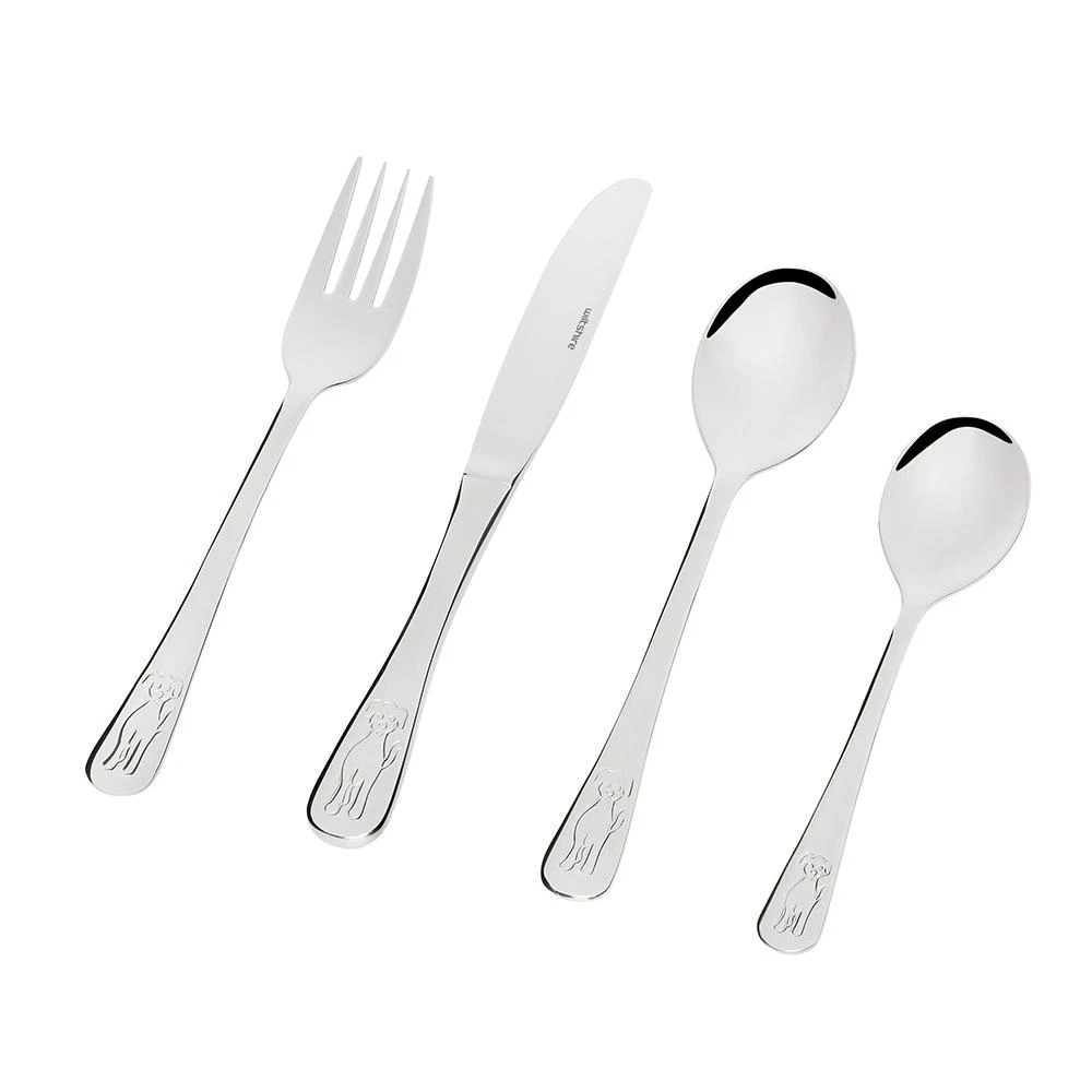 4 Piece Puppy Children Cutlery Set 18/10