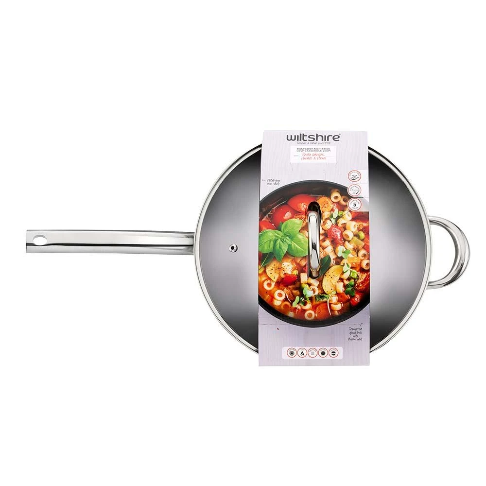 Easycook Non-stick Casserole 28cm With Glass Lid - Image 2