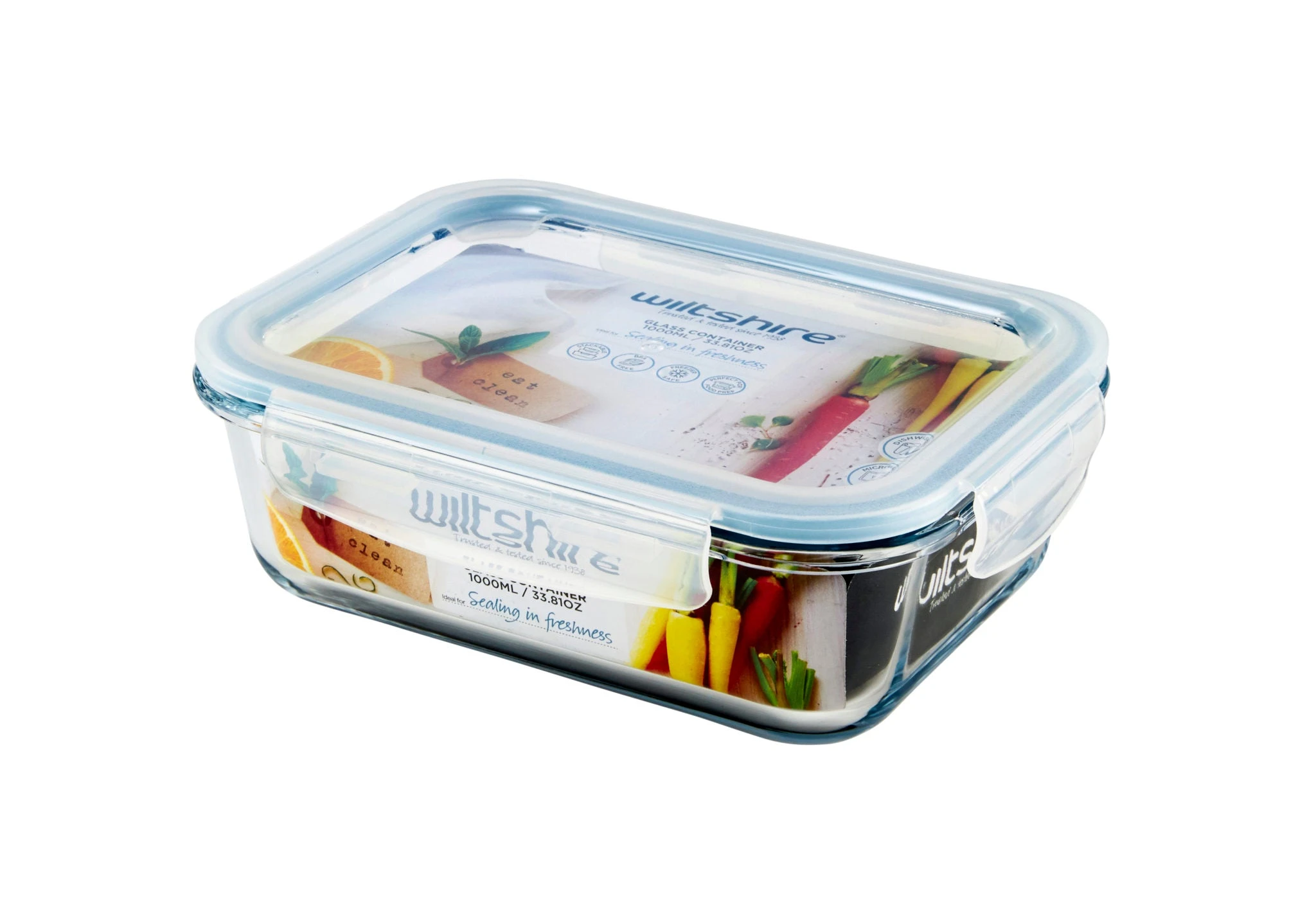 Rectangle Glass Container Clear 1500ml