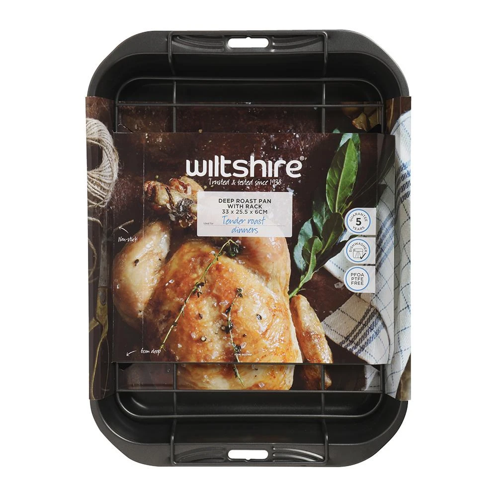 Easybake Deep Roast Pan With Rack 33x25x6cm - Image 2