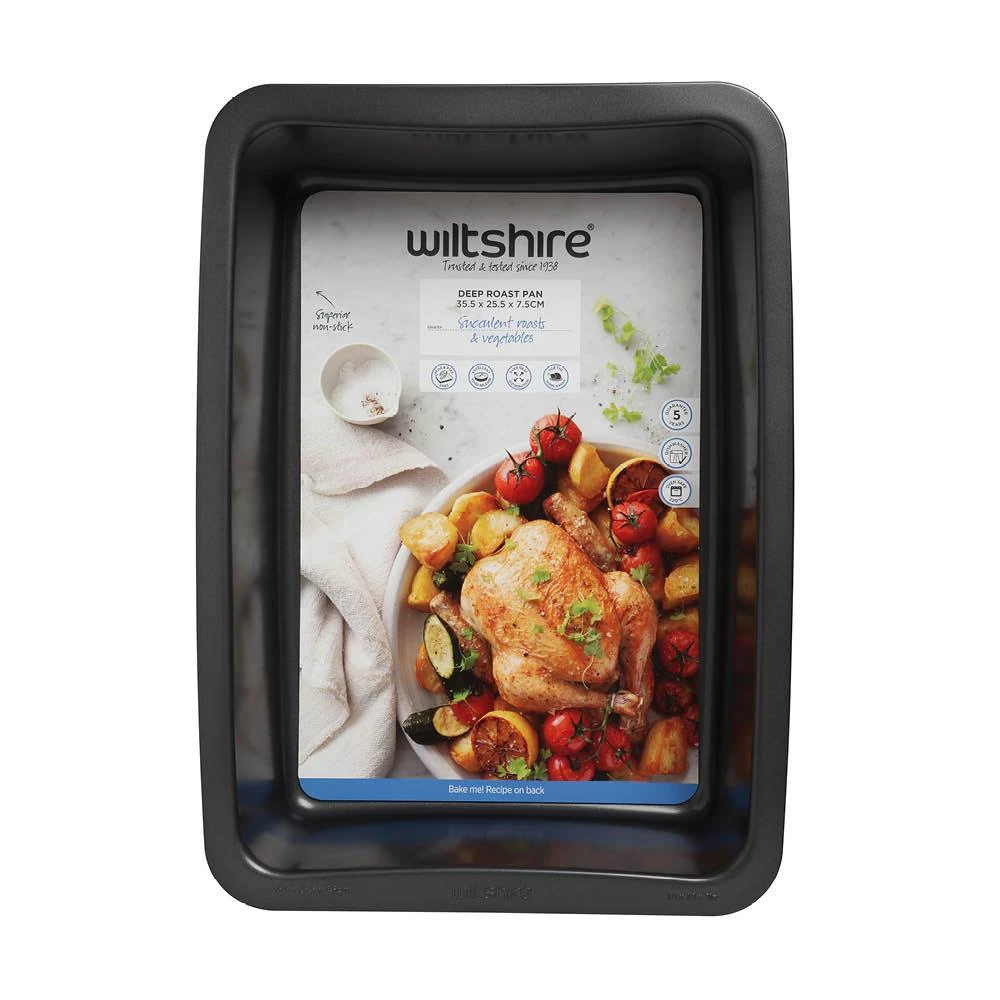 Easybake Deep Roast Pan Grey 35x25x7cm - Image 2