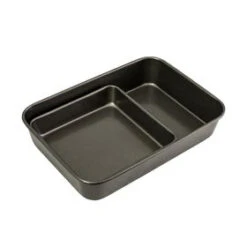 Non Stick Twin Roasting Pan & Square Bake Pan Pack Grey