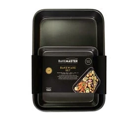 Non Stick Twin Roasting Pan & Square Bake Pan Pack Grey - Image 3