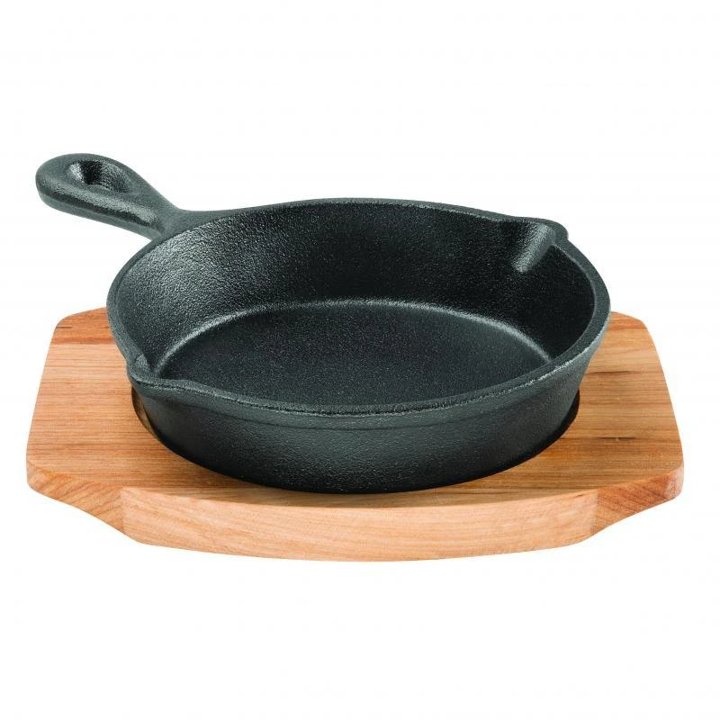 Pyrolux Pyrocast Cast Iron Skillet W Maple Tray - Image 2