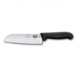 Victorinox Santoku Knife Fluted Edge - 17cm Black