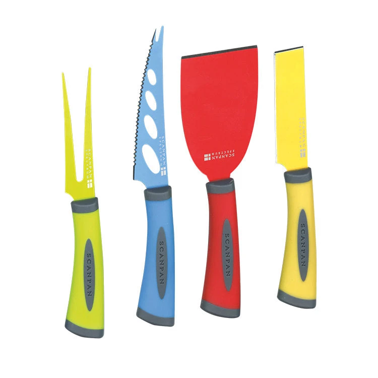 Scanpan Spectrum 4pc Cheese Knife Set Coloured/Grey - Image 2