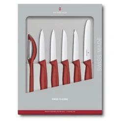 Victorinox Paring Knife Set 6 Piece Nylon Red